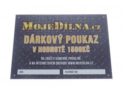 Darčekový poukaz MojeDílna.cz v hodnote 1500 Sk
