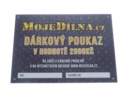 Darčekový poukaz MojeDílna.cz v hodnote 2000 Sk