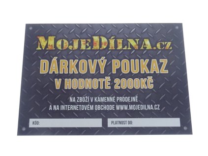 Darčekový poukaz MojeDílna.cz v hodnote 2000 Sk