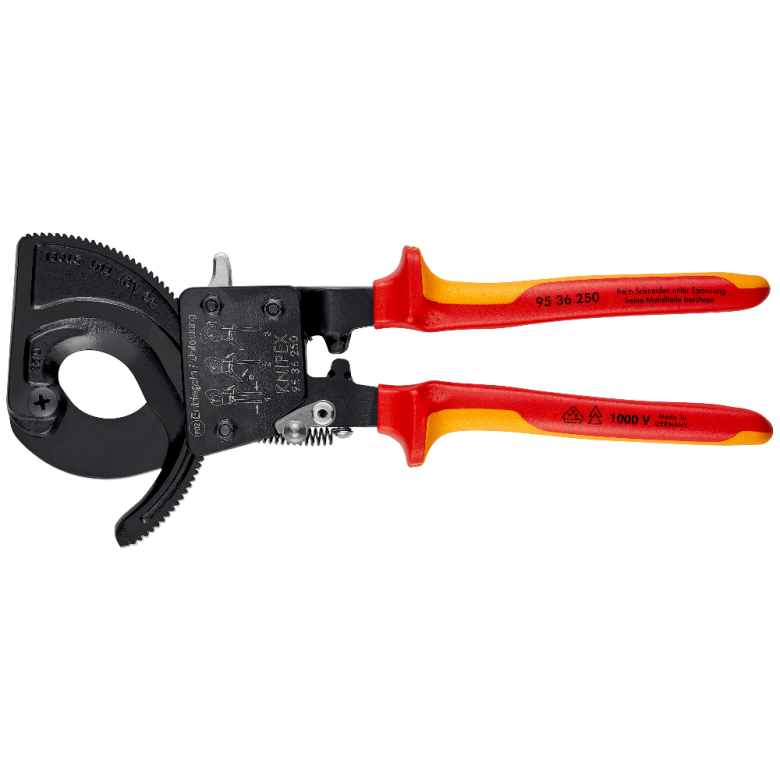 Káblové kliešte s račňou, VDE, max. priemer 32 mm - KNIPEX 95 36 250