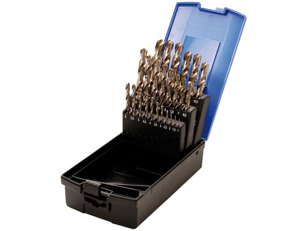 Vrtáky HSS 1-13 mm s výstružníkom. Sada 25 dielov - BGS 110