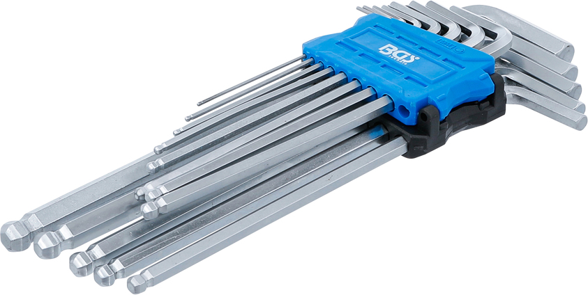 Allenové kľúče s guľôčkou H1.5-H10, extra dlhé, sada 13 kusov - BGS 9799