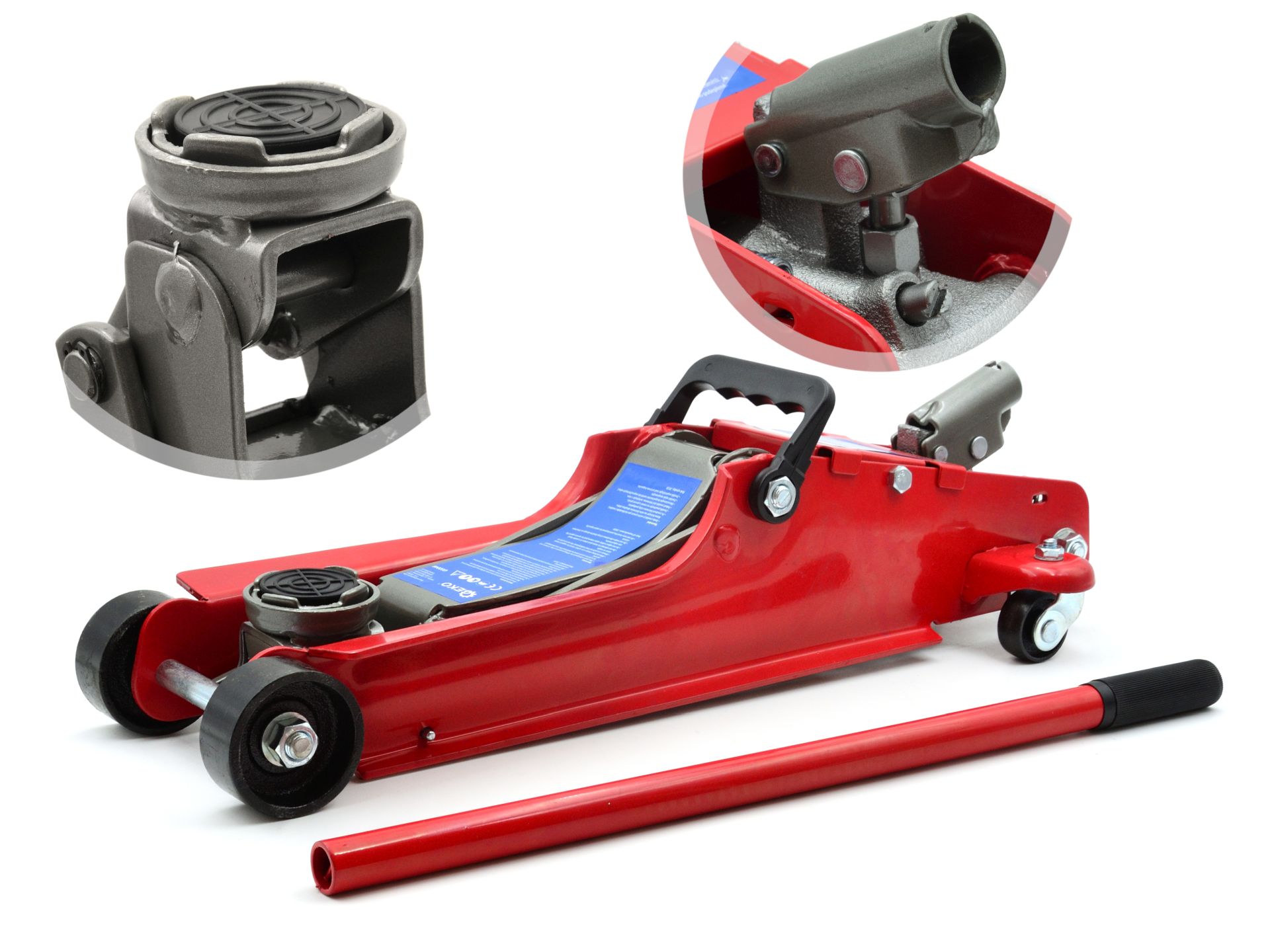 Hydraulický mobilný zdvihák 2,5 t, nízky profil, 85 - 385 mm - BAZAAR produkt