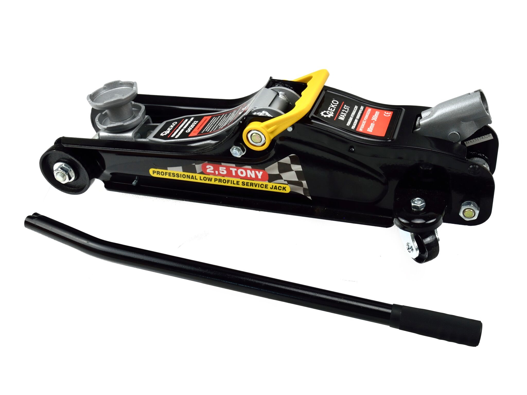 Mobilný hydraulický zdvihák 2,5 t, nízky profil, 80 - 360 mm - BAZAAR produkt