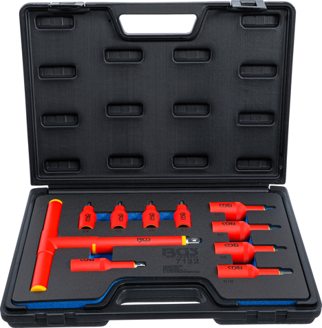 Imbusové nástrčné hlavice 3/8" a 1/2" VDE pre elektrikárov, H4-H10, sada 10 dielov - BGS 7132