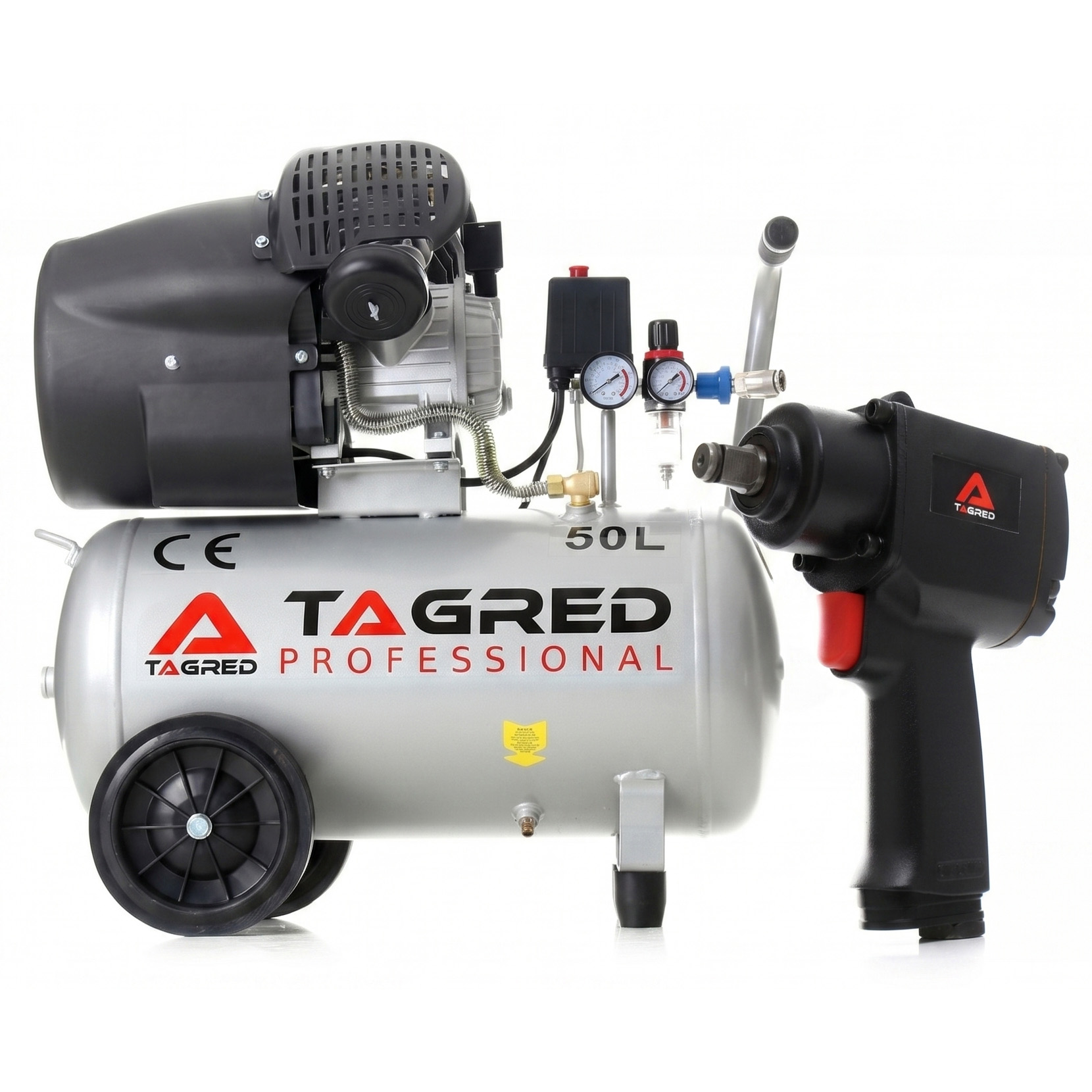 Olejový kompresor, 50 l, 230 V, 3 kW, 8 bar, so separátorom - TAGRED