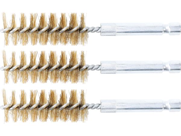 BGS Technic BGS 3078-18-M Mosadzné kefy s priemerom 18 mm, upínanie 1/4", 3 ks (sada BGS 3078)
