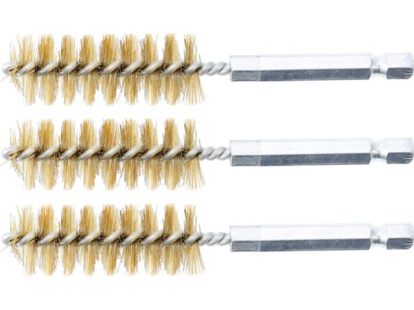 BGS Technic BGS 3078-17-M Mosadzné kefy s priemerom 17 mm, upínanie 1/4", 3 ks (sada BGS 3078)