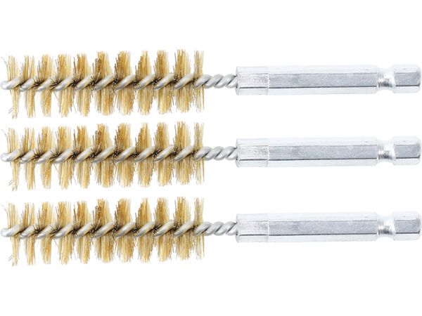 BGS Technic BGS 3078-15-M Mosadzné kefy s priemerom 15 mm, upínanie 1/4", 3 ks (sada BGS 3078)