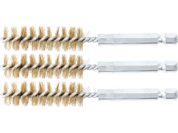 BGS Technic BGS 3078-14-M Mosadzné kefy s priemerom 14 mm, upínanie 1/4", 3 ks (sada BGS 3078)