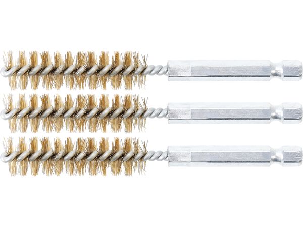 BGS Technic BGS 3078-13-M Mosadzné kefy s priemerom 13 mm, upínanie 1/4", 3 ks (sada BGS 3078)