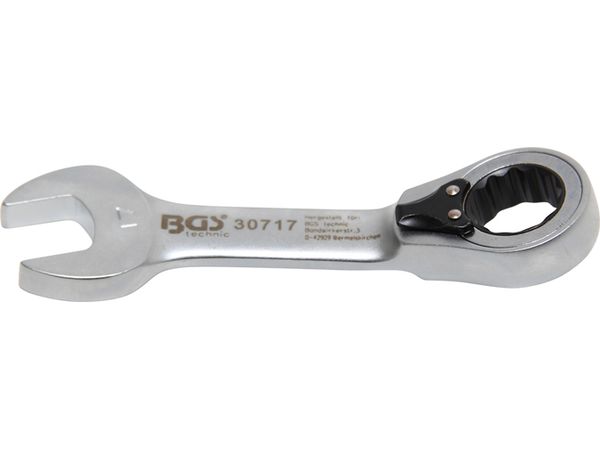 BGS Technic BGS 30717 Nástrčný kľúč 17 mm s račňou, extra krátky