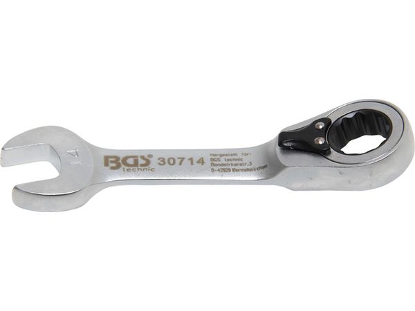 BGS Technic BGS 30714 Kľúč kľúčový 14 mm s račňou, extra krátky