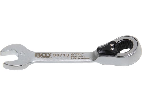 BGS Technic BGS 30710 Kľúč kľúčový 10 mm s račňou, extra krátky