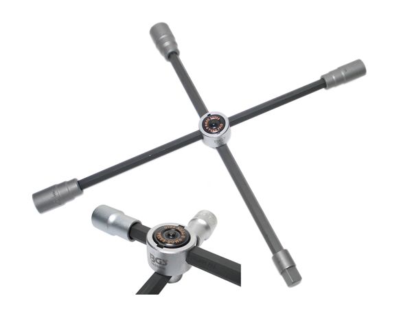 BGS Technic BGS 1458 Krížový kľúč na kolesá automobilov 24 x 27 x 32 x 3/4" s kľúčom