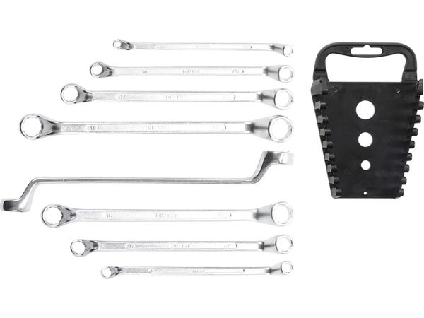 BGS Technic BGS 1212 Obojstranné krúžkové kľúče 6 ÷ 22 mm, ofsetové, DIN 838. Sada 8 dielov