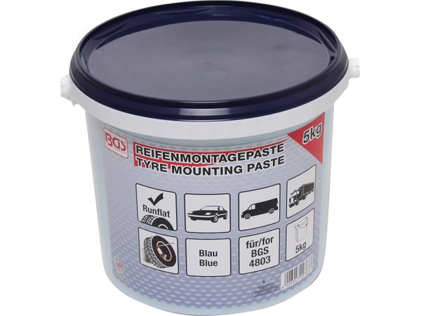 BGS Technic BGS 9383 Špeciálna pasta na montáž pneumatík Run-Flat, modrá. Obsah 5 kg