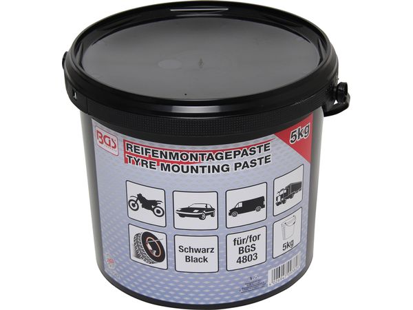 BGS Technic BGS 9382 Univerzálna pasta na montáž pneumatík, čierna. Obsah 5 kg
