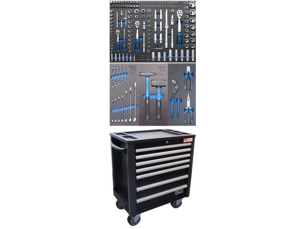 BGS Technic BGS 4140 Dielenský montážny vozík. 7 zásuviek s 209 dielmi