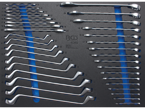 BGS Technic BGS 4089 Obojstranné ploché kľúče, kľúče s okom a očkom 6 ÷ 27 mm. Sada 35 dielov
