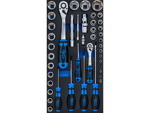 BGS Technic BGS 2002-7 Vložka pre dielenský vozík 2/3: Gola sada 1/4" - 1/2" 4 ÷ 32 mm s