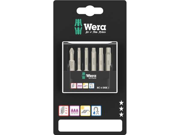 Wera 073631 Skrutkovacie bity 1/4" Bit-Check 6 SHK 1 SB (sada 6 kusov)