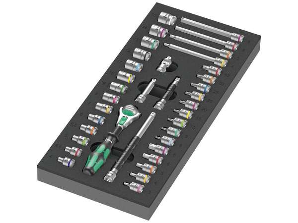 Wera 150110 Sada račňových kľúčov Zyklop 1/4" 8000 A typ 9720 v penovej vložke Set 1 (sada 37 dielov)