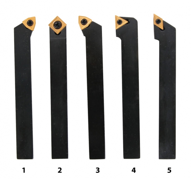 Sústružnícke nože HM 12 mm, súprava - 5 ks