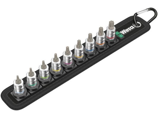 Wera 003882 Sada remeňov A 3 TORX HF. 1/4" nástrčné hlavice Zyklop (9 ks)