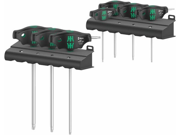 Wera 023452 Nástrčné kľúče TORX® s T-rukoväťou 454/7 HF sada 1 (sada 9 kusov s pridržiavacím palivom