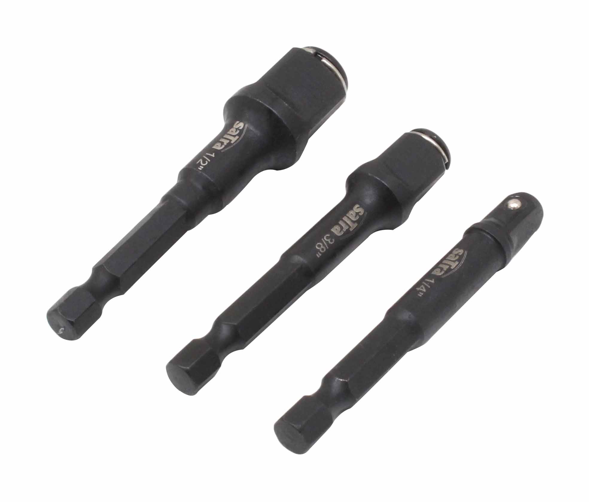 Adaptéry pre bity a nástrčné hlavice 1/4", 3/8", 1/2", sada 3 ks - SATRA