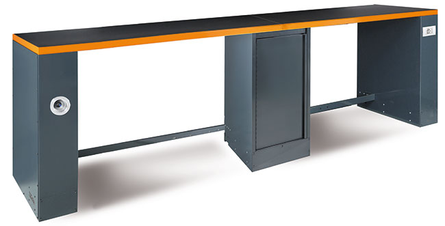 Dlhý pracovný stôl 4 m pre sadu dielenského nábytku RSC55, oranžový - Beta Tools