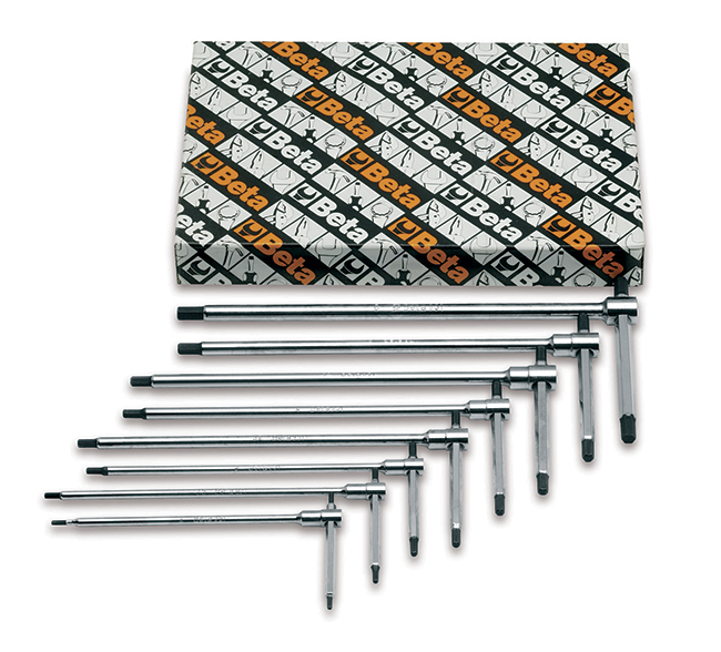 Sada 14 imbusových kľúčov s posuvnou T-rukoväťou, 2-14 mm - Beta Tools