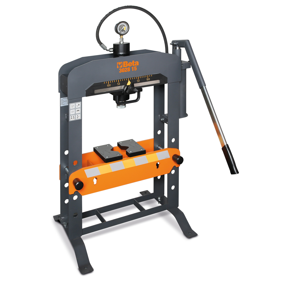 Hydraulický stolový lis s pohyblivým piestom a manometrom, 15 t - Beta Tools