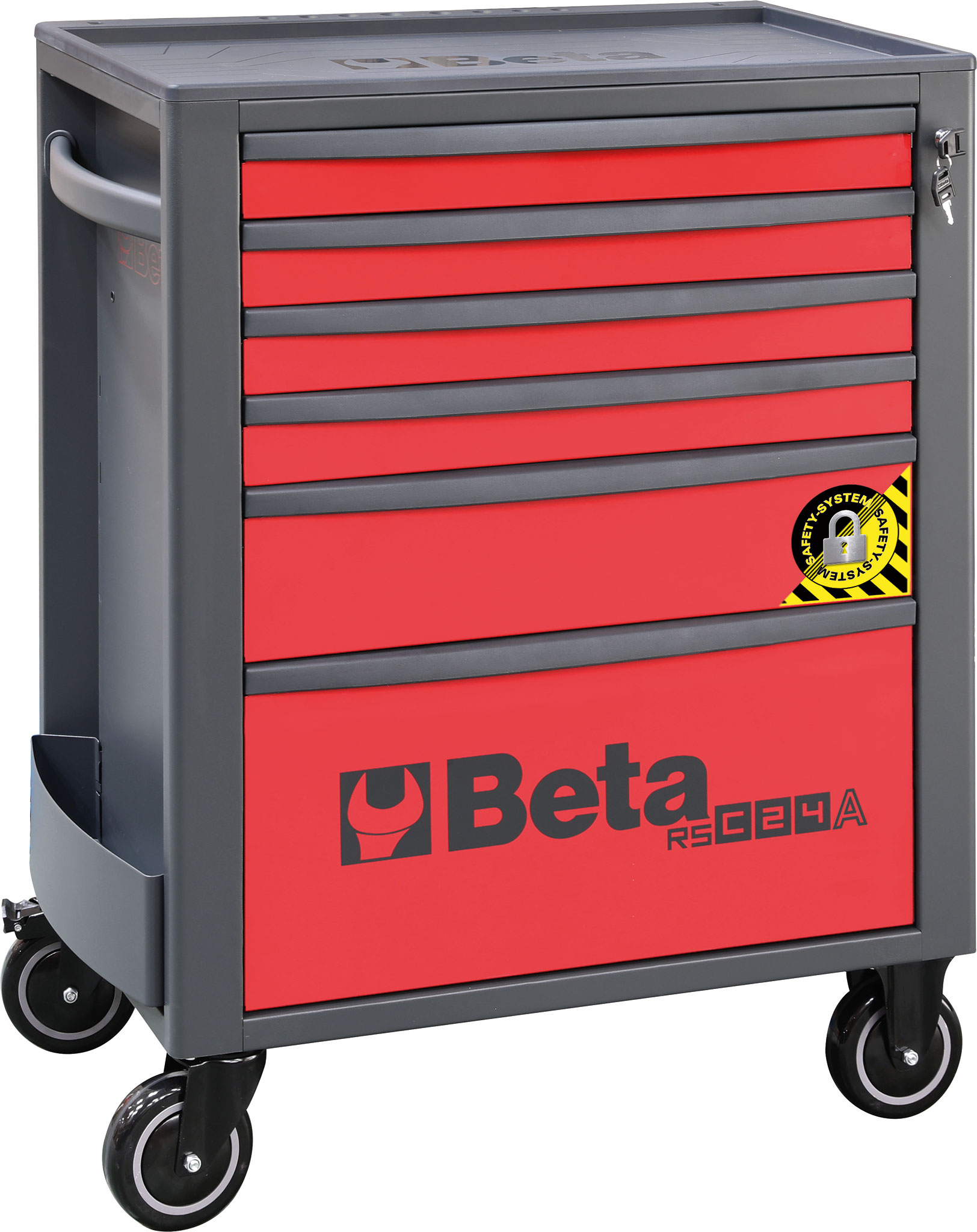 Dielenský vozík, 6 zásuviek, systém proti prevráteniu, červený - Beta Tools