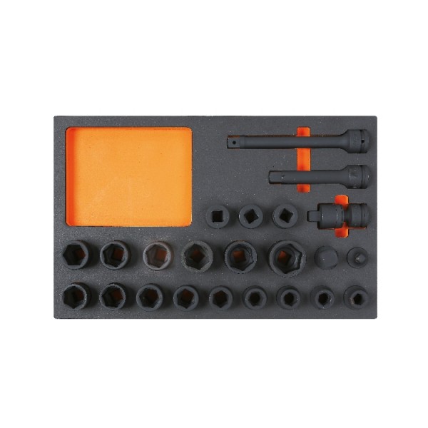 Modul - 3/4" nástrčné hlavice a nástavce, 23 ks, výplň z peny EVA - Beta Tools