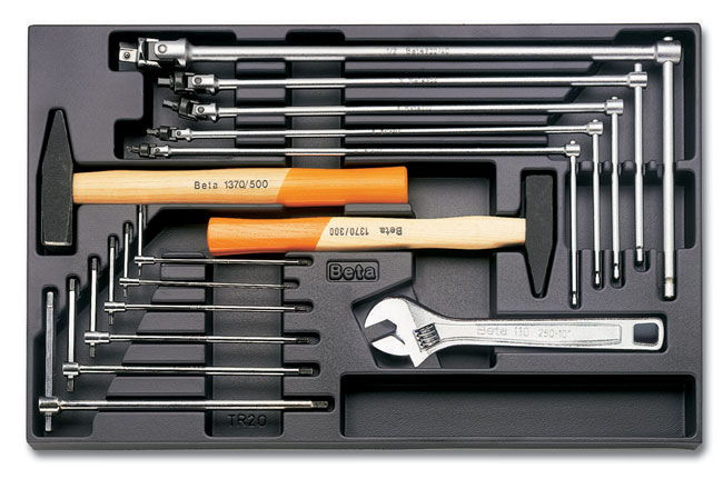 Modul - T-kľúče a kladivá, 14 ks, plastová náplň - Beta Tools