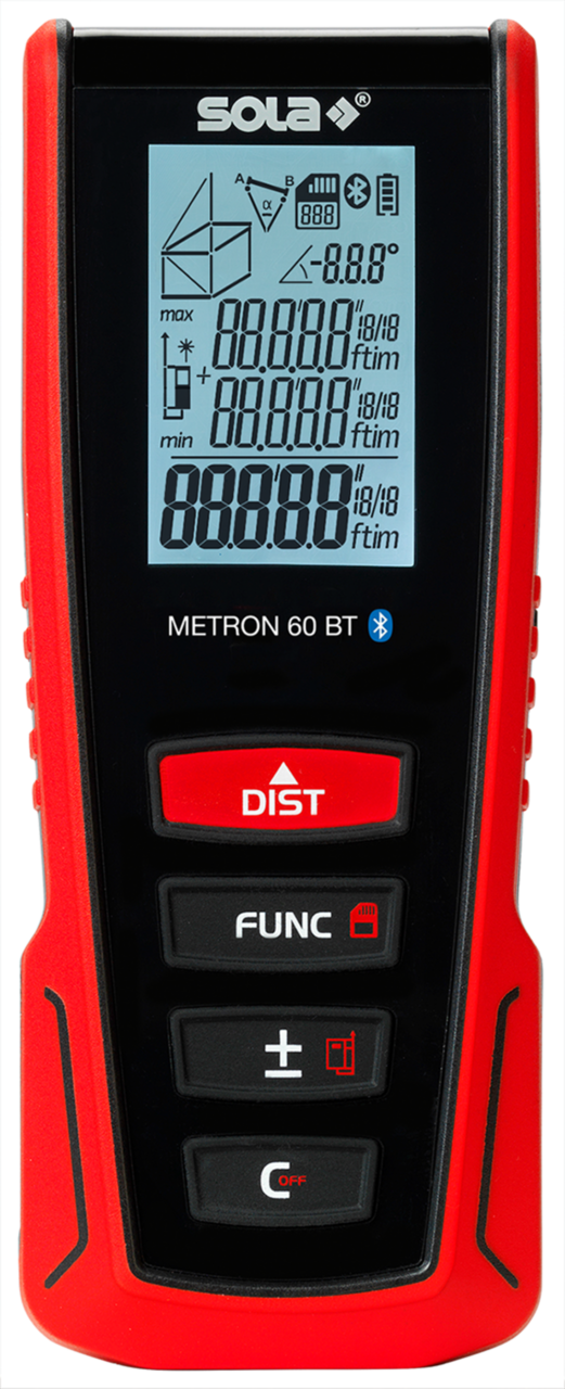 Laserový diaľkomer, dosah 60 m, bluetooth - SOLA