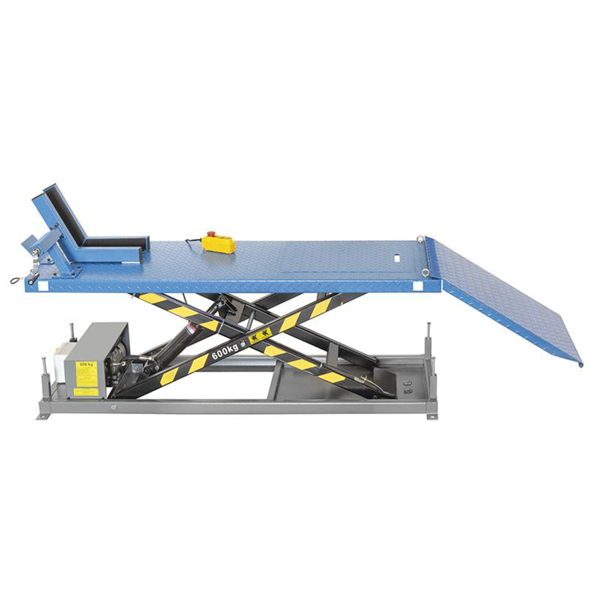 Motocyklový nožnicový zdvihák, elektrohydraulický, nosnosť 600 kg - QYK-ML600
