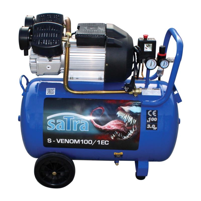 Olejový kompresor, mobilný, 100 l, 2,2 kW, 230 V - SATRA