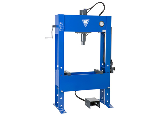 Hydraulický lis - extra tlak 100 ton, posuvná hlava, s manometrom a pedálom - P100H