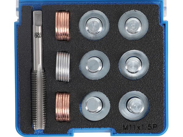 Súprava na opravu závitov olejových vaní M11x1,5 mm, 25 dielov - BGS 153