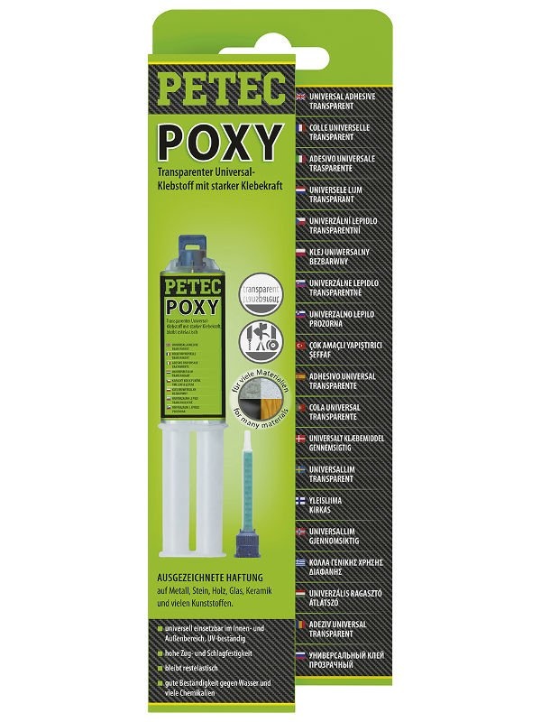 Dvojkomponentný lepidlo epoxypryskyřičné, na kovy a plasty, 24 ml - Petec