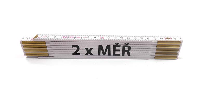 Skladacie metre s menami, 2 m, drevené Meno v metre: 2x MERANIE