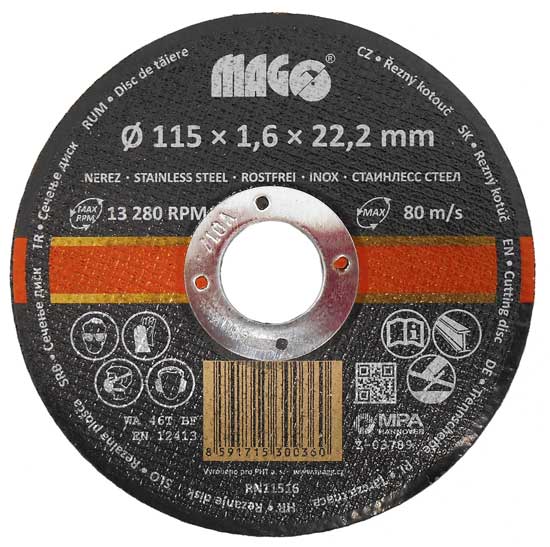 Kotúč rezný na nerez 115 x 1,6 x 22,2 mm MAGG