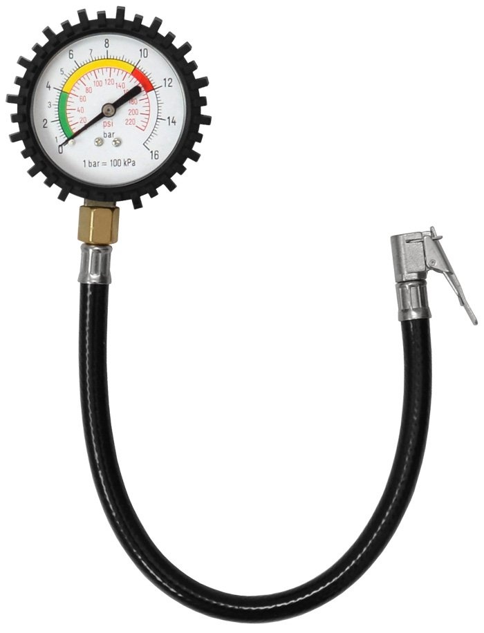 Pneumerač analógový, 0 - 10 bar, hadička 310 mm