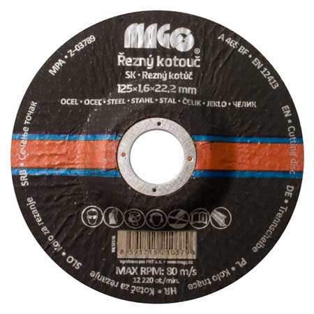 Rezný kotúč na kov 125 x 1,6 x 22,2 mm MAGG
