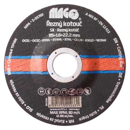 Rezný kotúč na kov 115 x 1,6 x 22,2 mm MAGG