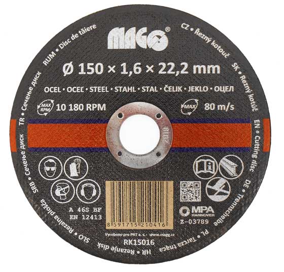 Rezný kotúč na kov 150 x 1,6 x 22,2 mm MAGG