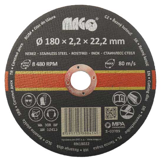 Rezný kotúč na nerez 180 x 2,2 x 22,2 mm MAGG